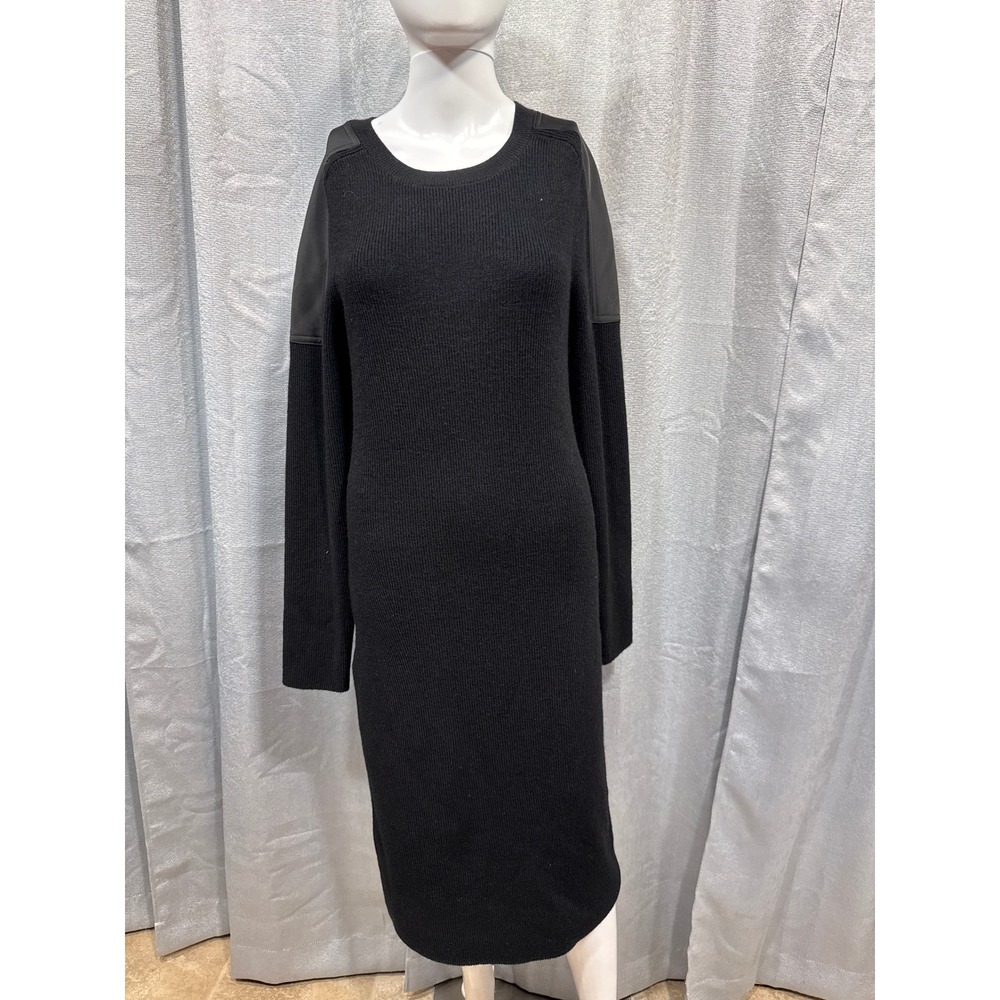 Banana Republic Washable Merino Blend Sweater Dress Black M Tall 801781-01-1